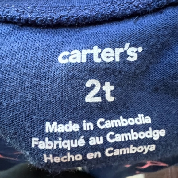 Carter’s 2T Blue & White Oh La La Poodle Girls Short Sleeve Tee Top - Picture 4 of 4